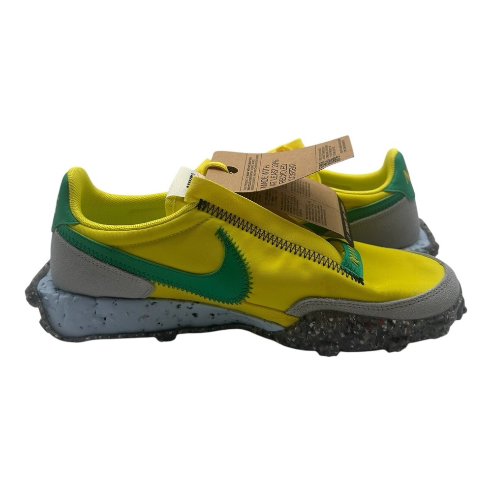 Nike Waffle Racer Crater Shoes Womens 8 Yellow Roma Green Sneakers CT1983-701 - Picture 7 of 10